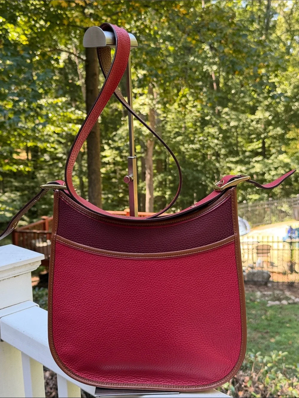 Coach Emory 1941 Collection Crossbody Colorblock Red Apple Glovetanned leather